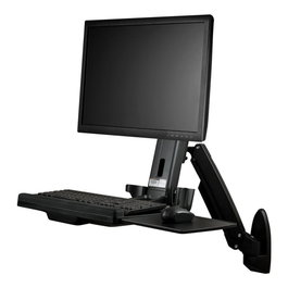 Startechcom Support Assis-Debout VESA pour Montage Mural, Noir, pour Moniteur jusqu'à 24 pouces