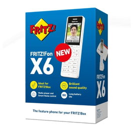 Fritz! Fon X6 Téléphone Fixe Sans Fil DECT Blanc avec Écran IPS Couleur et Audio HD