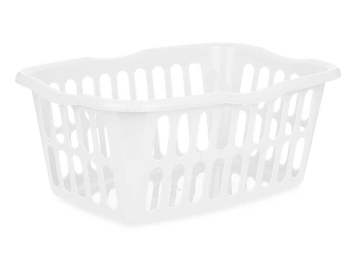 Kipit Cesto Rectangulaire Blanc Ajouré 58x42x24 cm Plastique 50 L (Set de 12)
