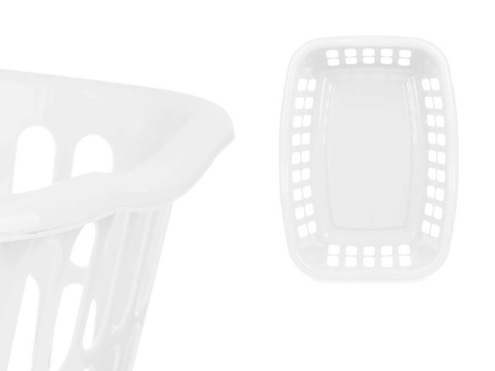 Kipit Cesto Rectangulaire Blanc Ajouré 58x42x24 cm Plastique 50 L (Set de 12)