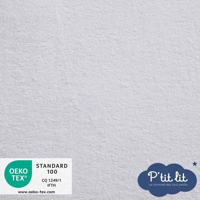 P'Tit Lit Lot de 2 Protèges-matelas bébé anti-acariens, Membrane imperméable microrespirante 100% Coton, Draps housse élastiqués pour lit 50 x 85 cm