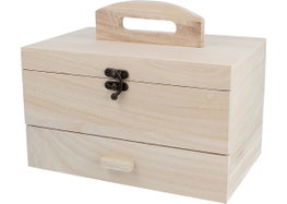 Innspiro Costurero en bois de balsa avec tiroir 25x16,5x15cm