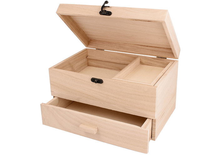 Innspiro Costurero en bois de balsa avec tiroir 25x16,5x15cm