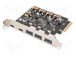 DIGITUS Carte informatique PCIe USB A x3 et USB C x2 10Gbps