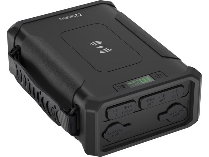 Sandberg Survivor Powerbank 8 en 1 - Batterie externe portable 96000 mAh, Charge rapide USB-C, Prise allume-cigare, Charge sans fil, Lampe torche Sandberg Survivor Powerbank 8 en 1 - Batterie externe portable 96000 mAh, Charge rapide USB-C, Prise allume-cigare, Charge sans fil, Lampe torche