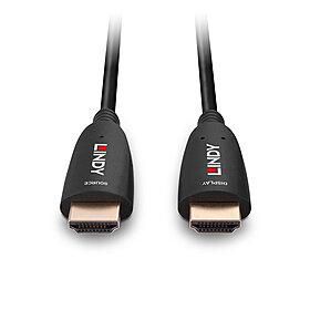 Lindy Câble HDMI 8K60 Hybride Fibre Optique 15m - 48Gbps, HDR10+, Dolby Vision, eARC, VRR, pour Home Cinéma et Gaming