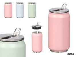 KINVARA Lot de 12 Thermos en Acier Inoxydable 280ml - Assortiment 3 Couleurs