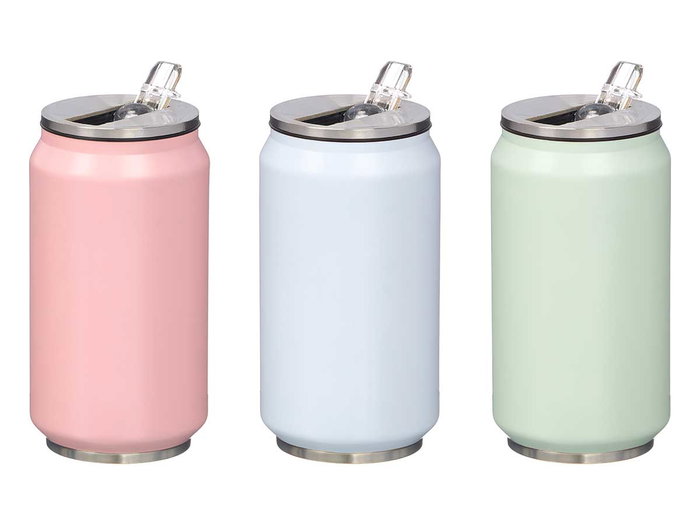 KINVARA Lot de 12 Thermos en Acier Inoxydable 280ml - Assortiment 3 Couleurs