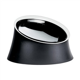 Alessi BM13/21 B WOWL Gamelle pour Chien en Acier Inoxydable 18/10 et Résine Noire, Grande Capacité, 21 cm