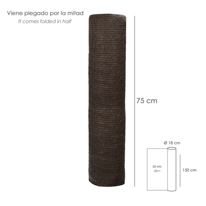 SATURNIA Malla Sombreo Marron 1,5 m x 50 m