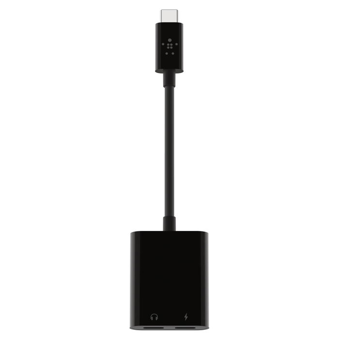 Belkin RockStar Adaptateur Audio et Charge USB-C, Noir, F7U081btBLK Belkin RockStar Adaptateur Audio et Charge USB-C, Noir, F7U081btBLK