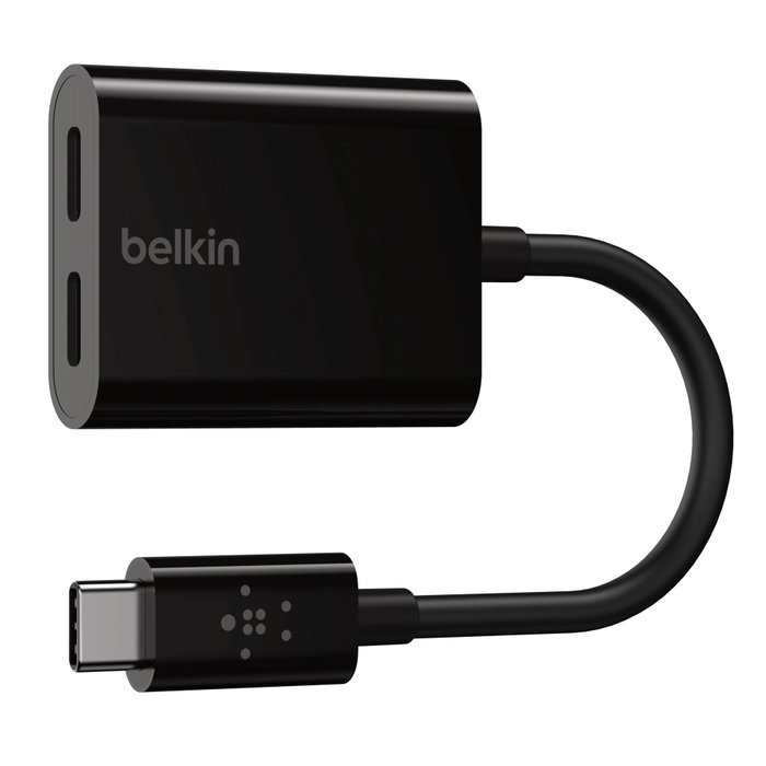 Belkin RockStar Adaptateur Audio et Charge USB-C, Noir, F7U081btBLK Belkin RockStar Adaptateur Audio et Charge USB-C, Noir, F7U081btBLK
