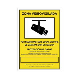 DUVER Signalisation 839 Plast. 297x210 Zone Vidéosurveillée