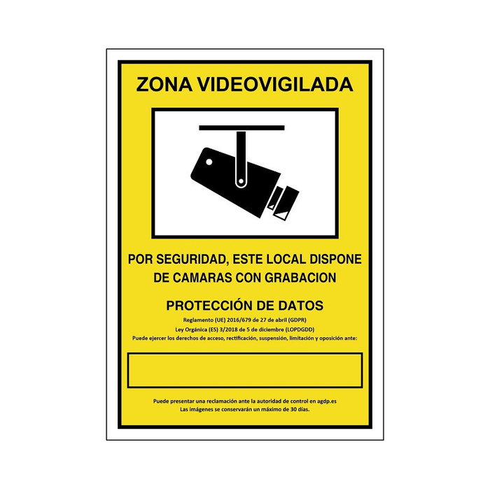 DUVER 839 Plast. 297X210 Panneau Zone Vidéosurveillance DUVER 839 Plast. 297X210 Panneau Zone Vidéosurveillance