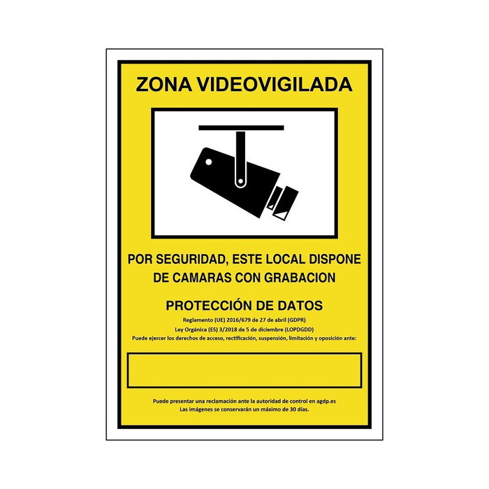 DUVER 839 Plast. 297X210 Panneau Zone Vidéosurveillance DUVER 839 Plast. 297X210 Panneau Zone Vidéosurveillance
