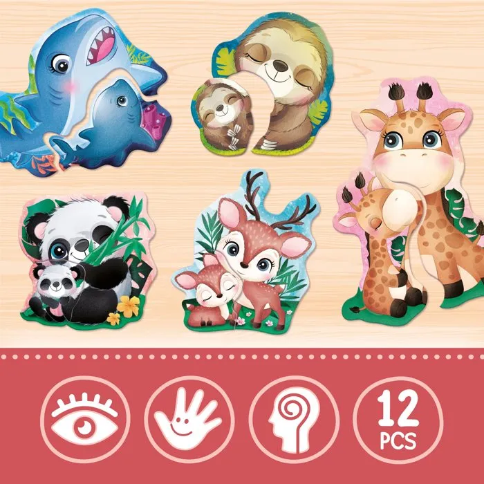 Lisciani Giochi Jouer Apprendre Baby Bébés Animaux Pièces Sensitives
