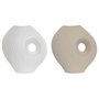 Home ESPRIT Vase ESPRIT Blanc Beige Grès (2 Unités)