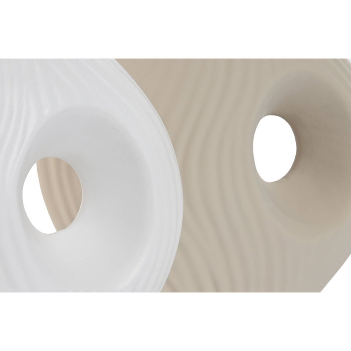 Home ESPRIT Vase ESPRIT Blanc Beige Grès (2 Unités) Home ESPRIT Vase ESPRIT Blanc Beige Grès (2 Unités)