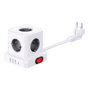 Fbright Base Aérienne 5 Prises Schuko avec Interrupteur 16A 3680W + 4 Ports USB (3A+1C) Blanc 1.5m