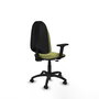 PIQUERAS Y CRESPO Chaise de bureau Algarra, Vert olive, Accoudoirs 2D, Roulettes parquet