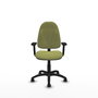 PIQUERAS Y CRESPO Chaise de bureau Algarra, Vert olive, Accoudoirs 2D, Roulettes parquet