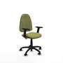 PIQUERAS Y CRESPO Chaise de bureau Algarra, Vert olive, Accoudoirs 2D, Roulettes parquet