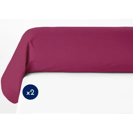 Lovely Home Lot de 2 taies de traversin LH71602 85 x 185 cm Fuchsia 100% coton