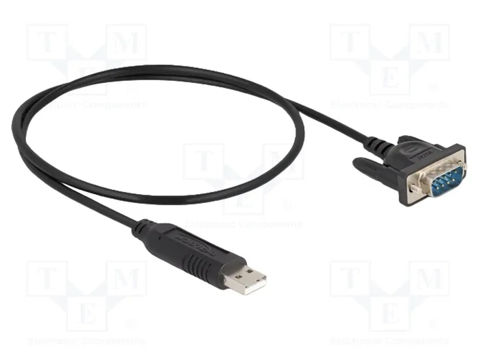 DELOCK Convertisseur USB-RS232 D-Sub 9pin vers USB A, 0,5m DELOCK Convertisseur USB-RS232 D-Sub 9pin vers USB A, 0,5m