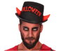 BigBuy Carnival Chapeau Noir avec Cornes Rouges et Inscriptions Halloween pour Démon