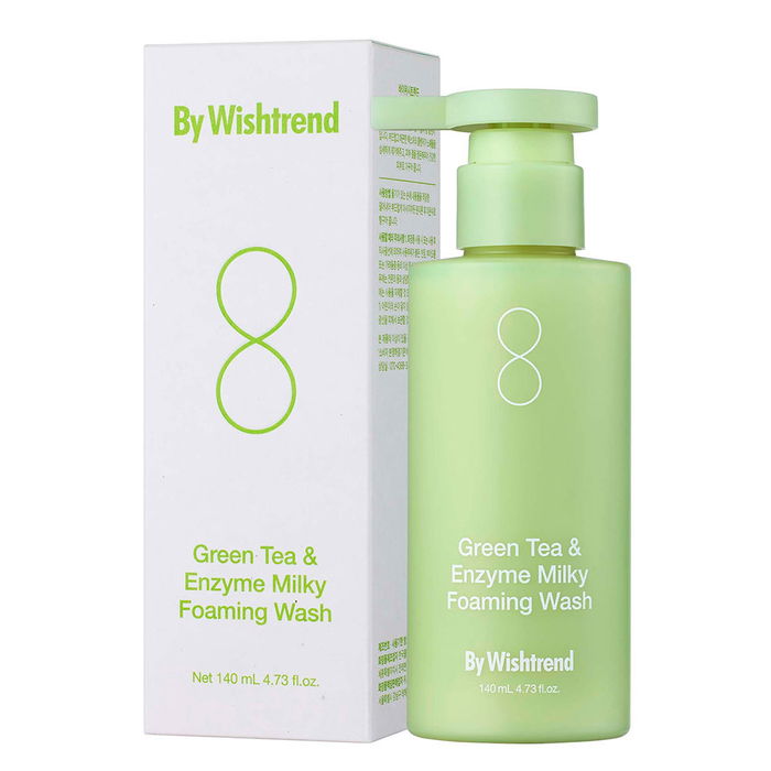 By Wishtrend Nettoyant Moussant au Lait et Thé Vert (140 ml) - Doux, Hydratant, Antioxydant