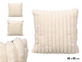 GIFTDECOR Coussin à rayures blanc 45x45cm (Lot de 12)