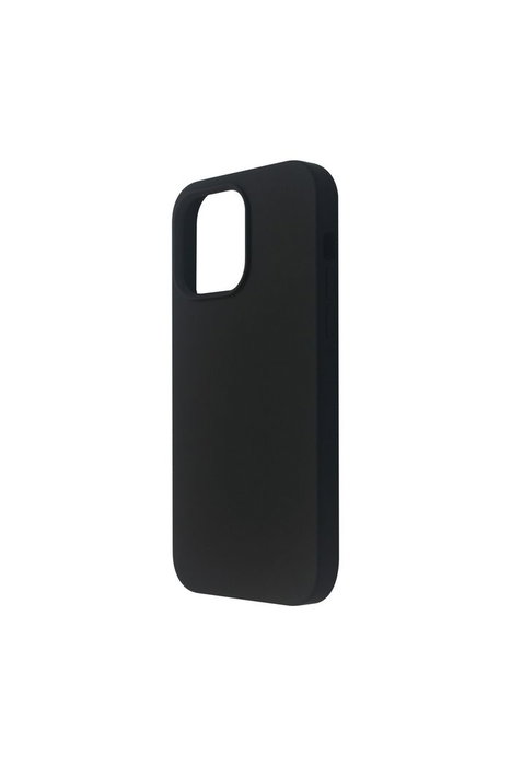 eSTUFF Coque en silicone effet soie pour iPhone 14 Pro Max - Noir - Protection dos et côtés avec doublure microfibre
