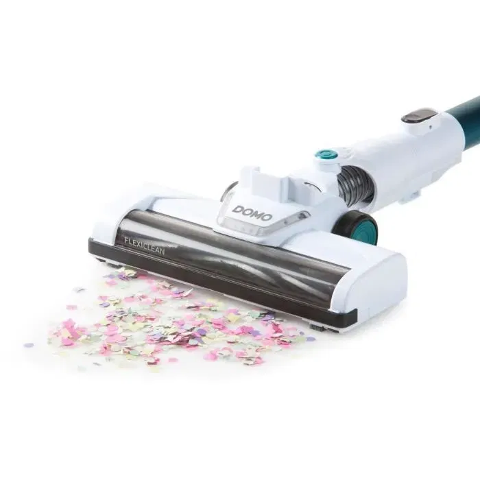 Domo DO233SV Aspirateur balai sans fil 2-en-1, Systeme cyclonique, Brosse rotative, Autonomie 20 min, Reservoir poussiere 0.6L Domo DO233SV Aspirateur balai sans fil 2-en-1, Systeme cyclonique, Brosse rotative, Autonomie 20 min, Reservoir poussiere 0.6L