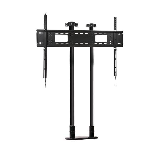 B-Tech BT7807 Support Double pour Plancher ou Plafond en Acier Lourd, Capacité 200 kg, Noir