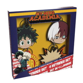 Cyp Brands Set de 4 Porte-clés My Hero Academia Deku Katsuki Shoto Logo