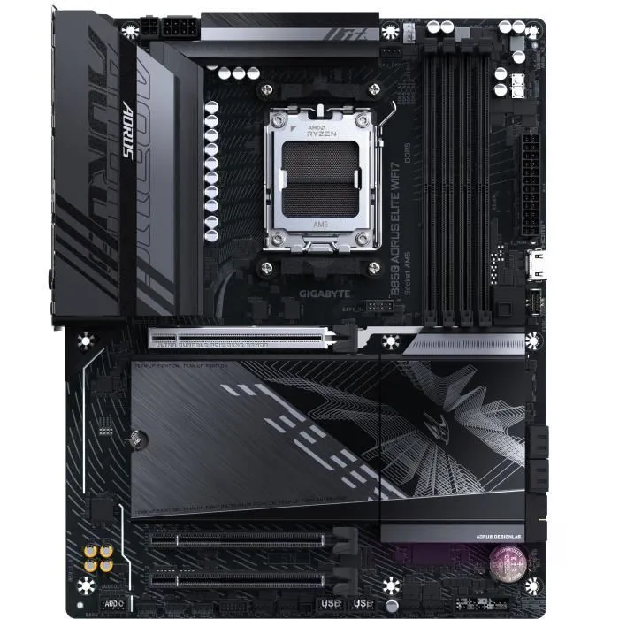 Carte mère Gigabyte B850 AORUS ELITE WIFI7, Socket AM5, DDR5, Wi-Fi 7, support Ryzen 7000/8000/9000, VRM 14+2+2 phases, LAN 2.5GbE