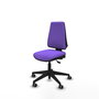 Chaise Elche Asynchrone Tissu Violet Base pyramidale noire Sans accoudoirs Sans appui-tête Roulettes 65mm pour moquette