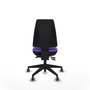 Chaise Elche Asynchrone Tissu Violet Base pyramidale noire Sans accoudoirs Sans appui-tête Roulettes 65mm pour moquette