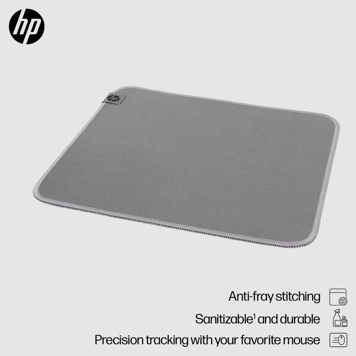 HP Tapis de souris HP 100 - Antidérapant, Durable, Lavable et Résistant aux Éclaboussures, Surface Antimicrobienne, Fabriqué à partir de Matériaux Recyclés