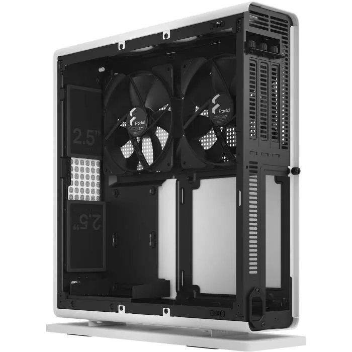 Fractal Design Ridge White Boîtier PC Mini-Tour mITX Blanc avec Carte Riser PCIe 4.0 Incluse et 2 Ventilateurs 140mm PWM