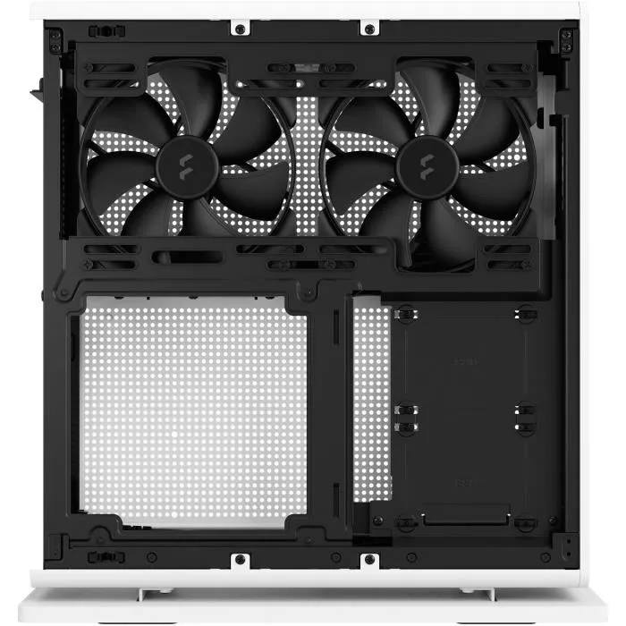 Fractal Design Ridge White Boîtier PC Mini-Tour mITX Blanc avec Carte Riser PCIe 4.0 Incluse et 2 Ventilateurs 140mm PWM