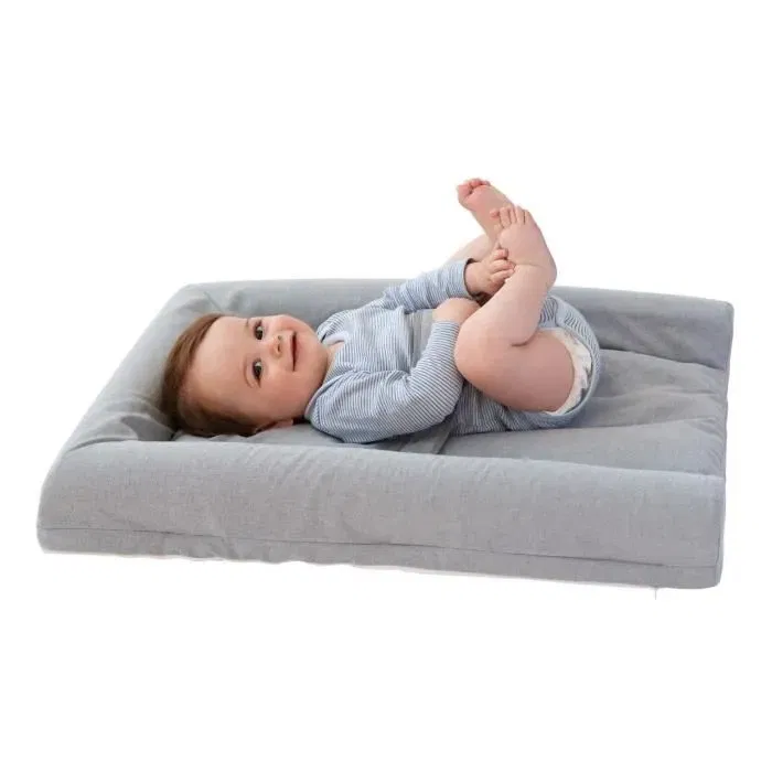 Candide - Matelas à langer Mat'Confort, avec ceinture de maintien et bords rehaussés, facile à nettoyer, 70x50 cm, fabriqué en France, gris chiné