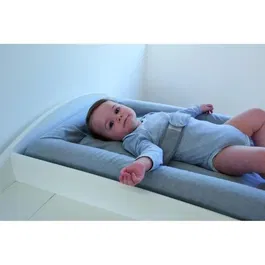 Candide - Matelas à langer Mat'Confort, avec ceinture de maintien et bords rehaussés, facile à nettoyer, 70x50 cm, fabriqué en France, gris chiné