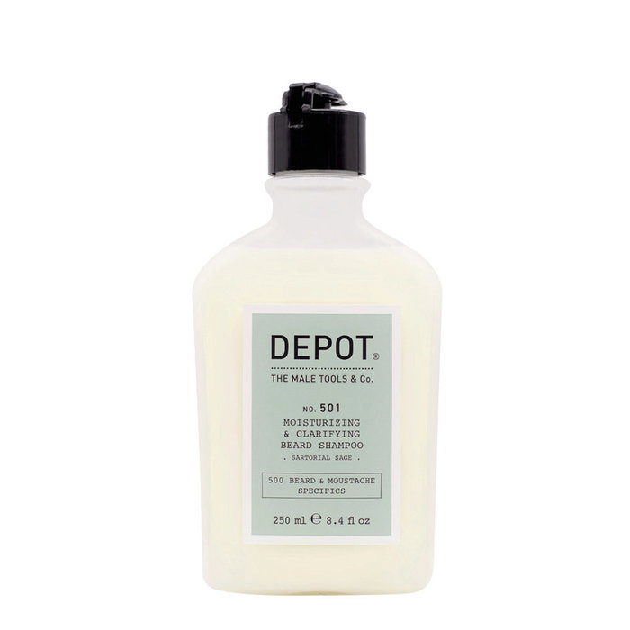 Depot Shampooing pour barbe 500 Beard & Mustache Specifics No. 501, Hydratant et clarifiant, 250 ml Depot Shampooing pour barbe 500 Beard & Mustache Specifics No. 501, Hydratant et clarifiant, 250 ml