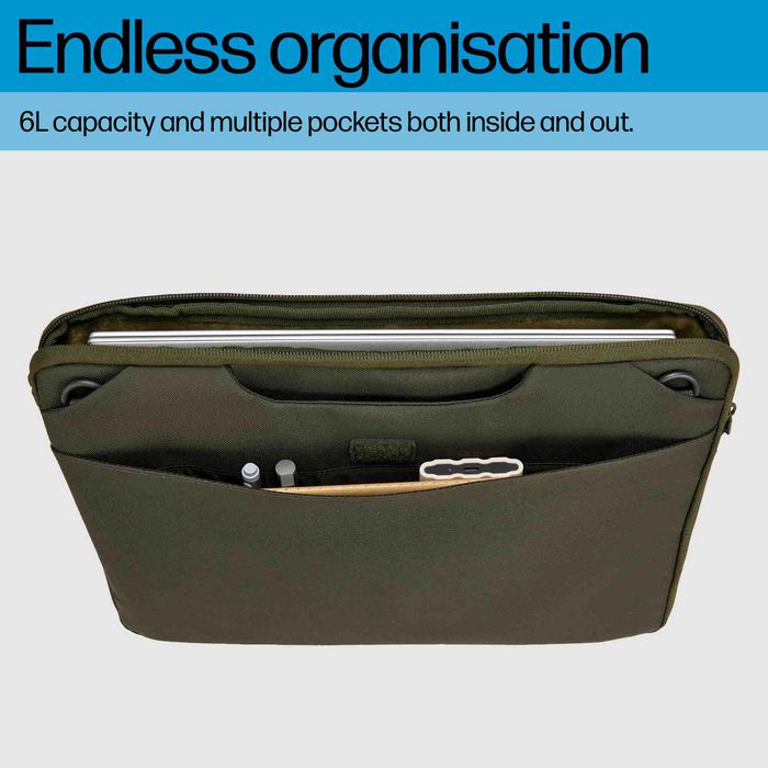 HP Housse modulaire pour PC portable 15,6 pouces - Pochette polyvalente 3 en 1 avec sangle, poignées cachées et multiples poches - Matériau durable