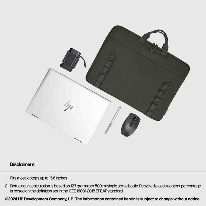 HP Housse modulaire pour PC portable 15,6 pouces - Pochette polyvalente 3 en 1 avec sangle, poignées cachées et multiples poches - Matériau durable