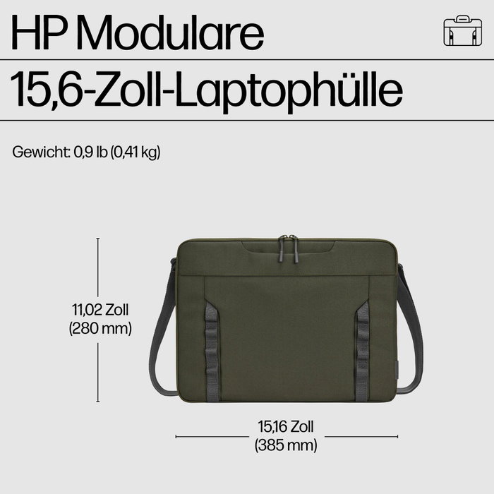 HP Housse modulaire pour ordinateur portable 15,6 pouces Gris/Vert