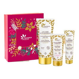 FLEURANCE NATURE Coffret Corps : Lait Corporel, Crème Mains et Soin Pieds à la Gelée Royale