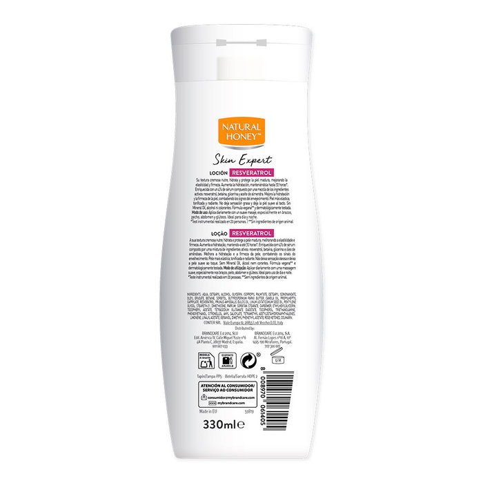 Natural Honey Lotion SKIN EXPERT au resvératrol 330 ml