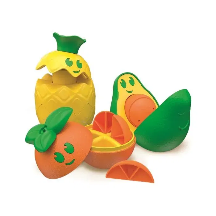 Clementoni - Mes fruits à assembler - Jeu éducatif d'éveil sensoriel et de motricité fine pour tout-petits - Avocat, Ananas, Orange